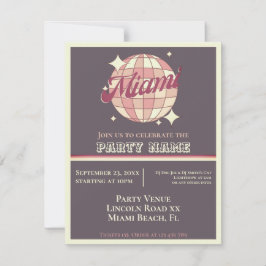 Miami Florida party tog upp firande bjudande Inbjudningar