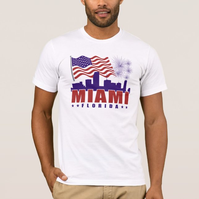 Miami Florida patriotisk T-tröja Tee (Framsida)