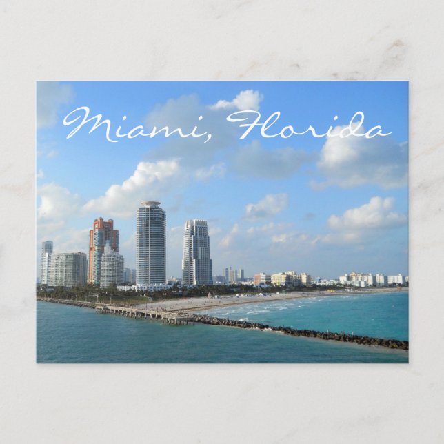 Miami Florida Postcard Vykort (Framsida)
