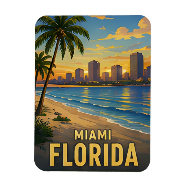 Miami Florida Resa Present Magnet (Vertikal)