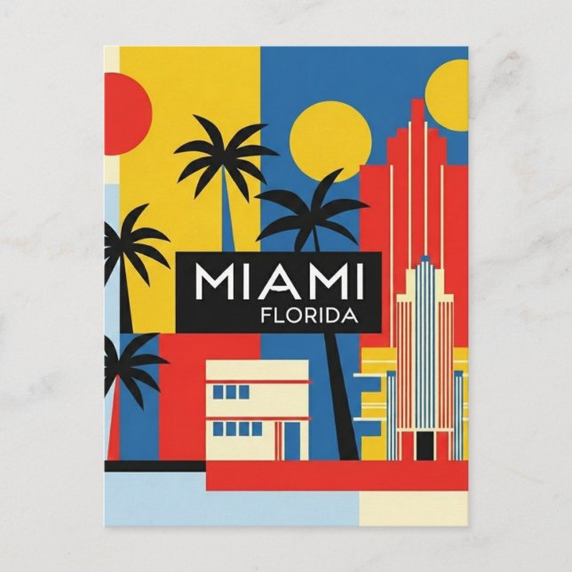 Miami Florida Resa Vykort (Framsida)