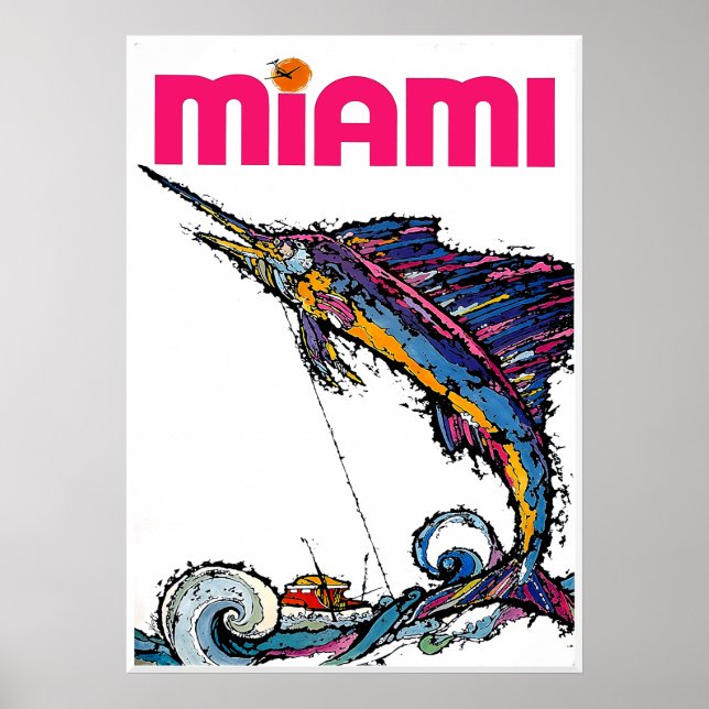 Miami, Florida resemålning  Poster (Framsidan)