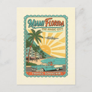 Miami, Florida – Retro 1950-talsstil Vykort