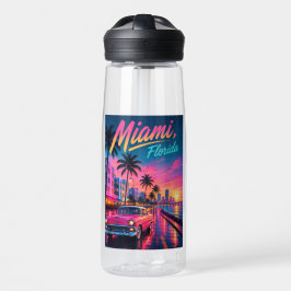 Miami Florida Retro Neon Solnedgång Resa