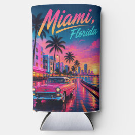 Miami Florida Retro Neon Solnedgång Resa