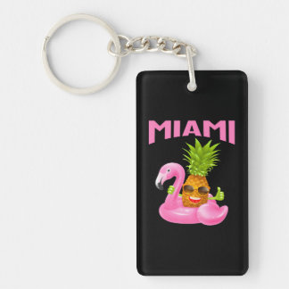 Miami Florida Rosa Flamingo Pineapple Vacation