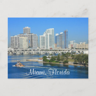 Miami Florida Siluett och Hamn vykort