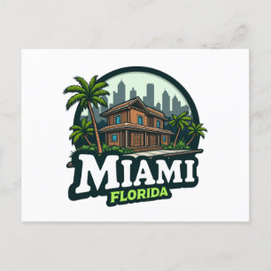 Miami Florida Skyline Helg Vykort