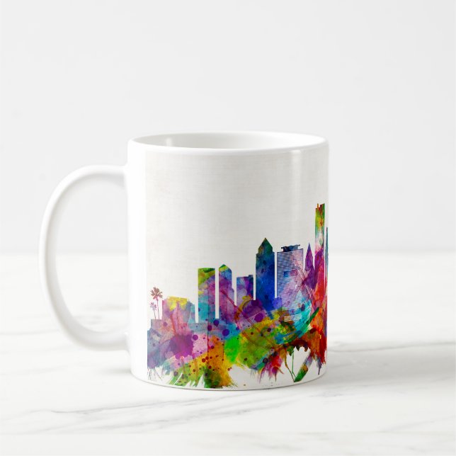 Miami Florida Skyline Kaffemugg (Vänster)