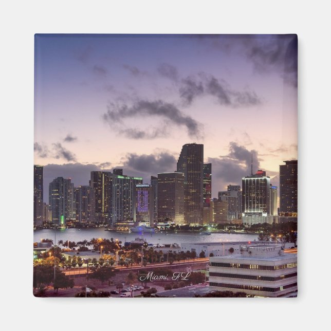 Miami, Florida Skyline Magnet (Framsidan)