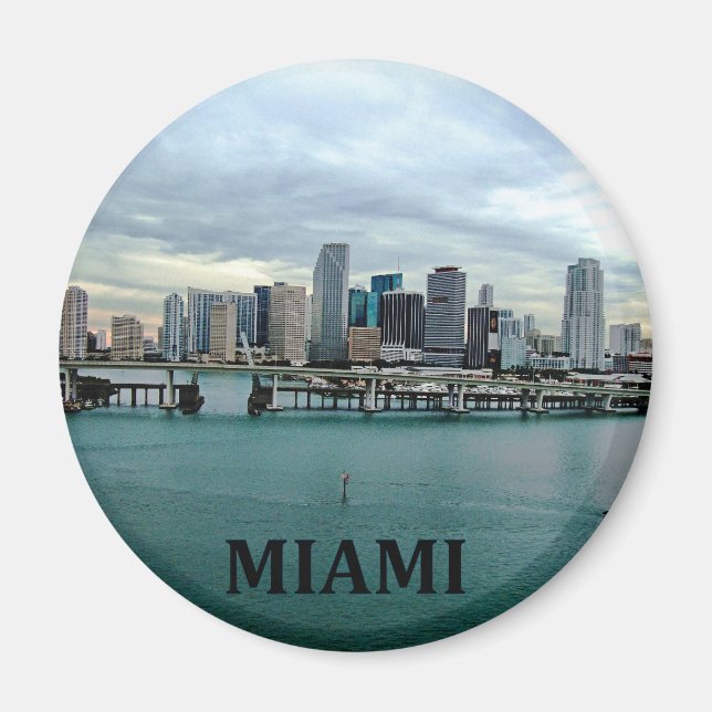 Miami Florida Skyline Magnet (Framsidan)