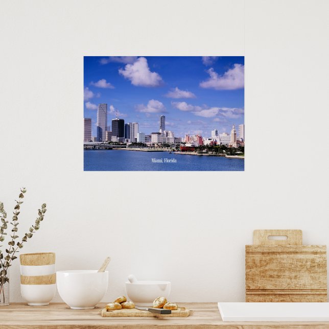 Miami, Florida Skyline Poster (Kök)