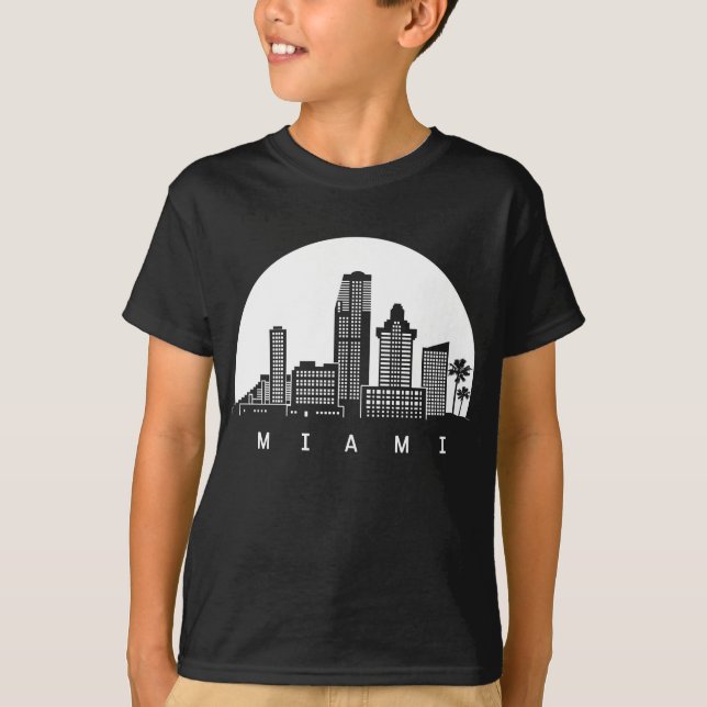 Miami Florida Skyline T Shirt (Framsida)