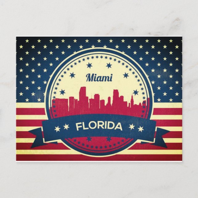 Miami Florida Skyline Vykort (Framsida)