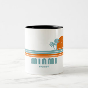 Miami Florida Sol Handflatan Träd Två-Tonad Mugg