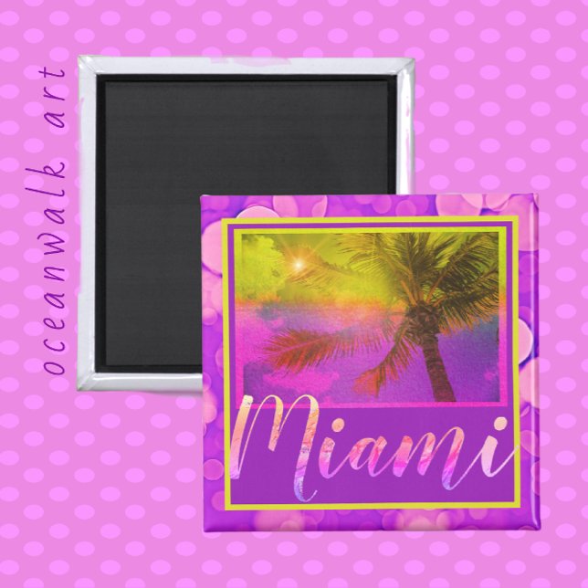 Miami Florida Sol och Handflatan Träd Magnet (Skapare uppladdad)