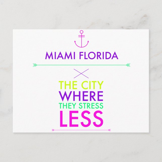 Miami Florida - Stressa mindre vykort (Framsida)