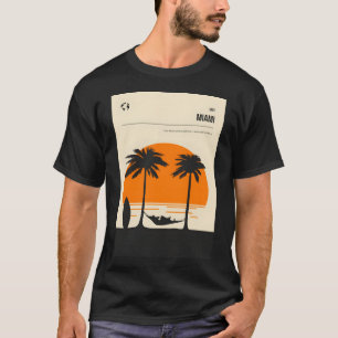 Miami Florida Summer Beach Surfing Travel Poster T Shirt