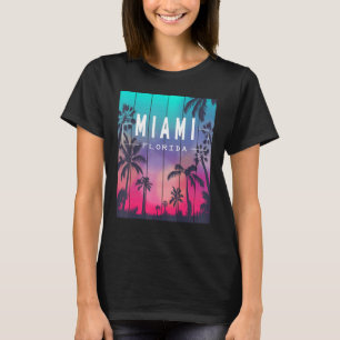 Miami Florida Sunset I Kärlek Miami Beach Souvenir T Shirt