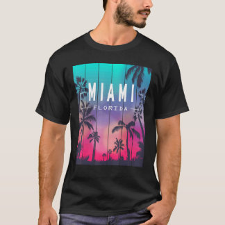 Miami Florida Sunset I Kärlek Miami Beach Souvenir T Shirt