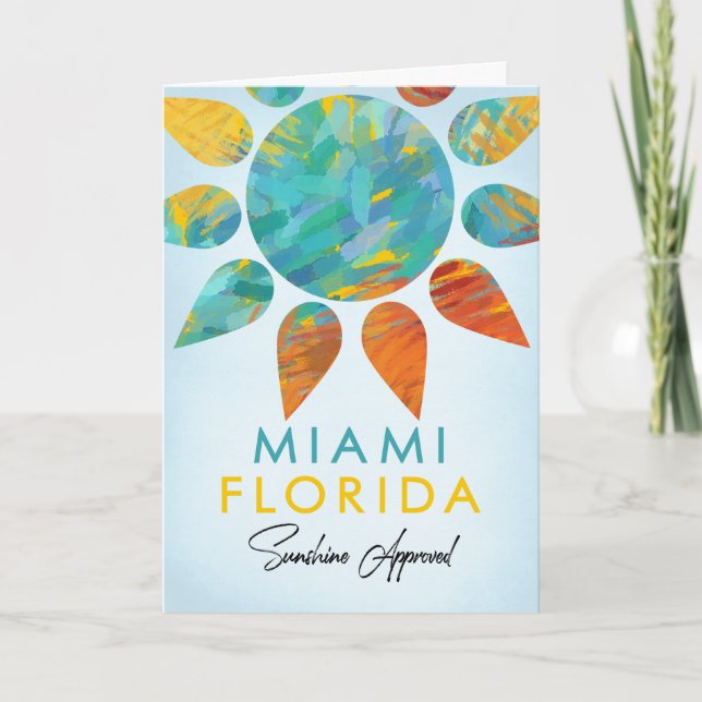 Miami Florida Sunshine Travel Kort (Framsida)