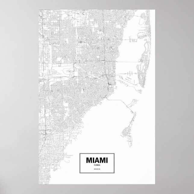 Miami, Florida (svart på vitt) Poster (Framsidan)