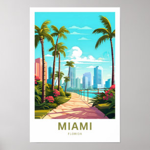 Miami Florida Travel Skriv ut Poster