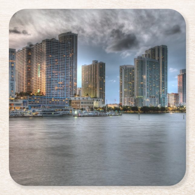 Miami Florida Underlägg Papper Kvadrat (Framsidan)