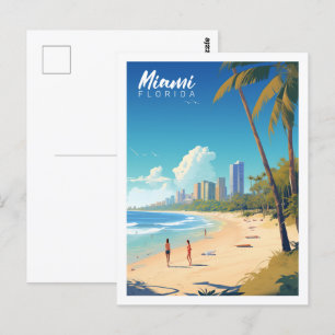Miami Florida USA Berömd Travel Ställe Vykort