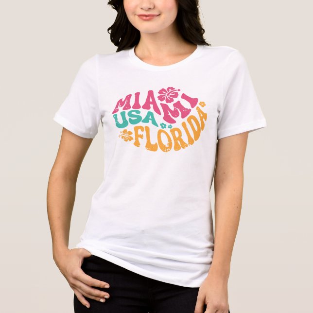 Miami Florida USA  T Shirt (Framsida)
