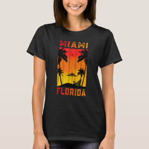 Miami Florida Vacation Retro Sunset Tropical Hawai T Shirt