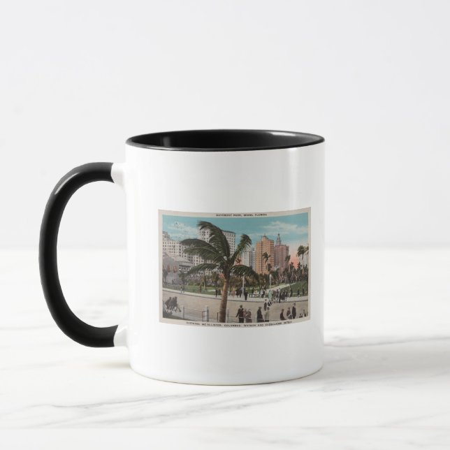 Miami, Florida - View of Bayfront Park & Hotels Mugg (Vänster)