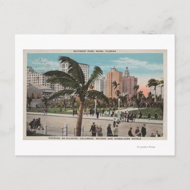 Miami, Florida - View of Bayfront Park & Hotels Vykort (Framsida)
