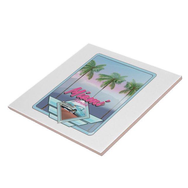 Miami Florida Vintage resemål Kakelplatta (Sidan)