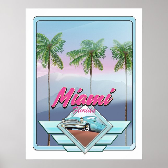 Miami Florida Vintage resor poster (Framsidan)