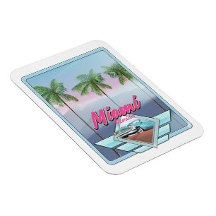 Miami Florida Vintage resor poster Magnet