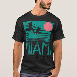 Miami Florida Vintage Retro Handflatan Träd Beach T Shirt