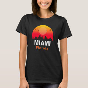 Miami Florida Vintage Sunset Retro City State USA T Shirt