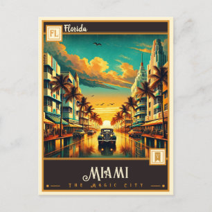 Miami, Florida VINTAGE Vykort