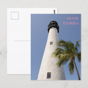 Miami Florida White Cape Florida Lighthouse Vykort