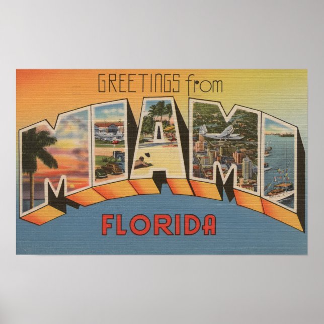 Miami, FloridaLarge Brev ScenesMiami, FL 2 Poster (Framsidan)