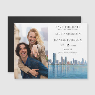 Miami Foto Bröllop Save The Date Magnetisk Inbjudningskort