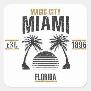 Miami Fyrkantigt Klistermärke