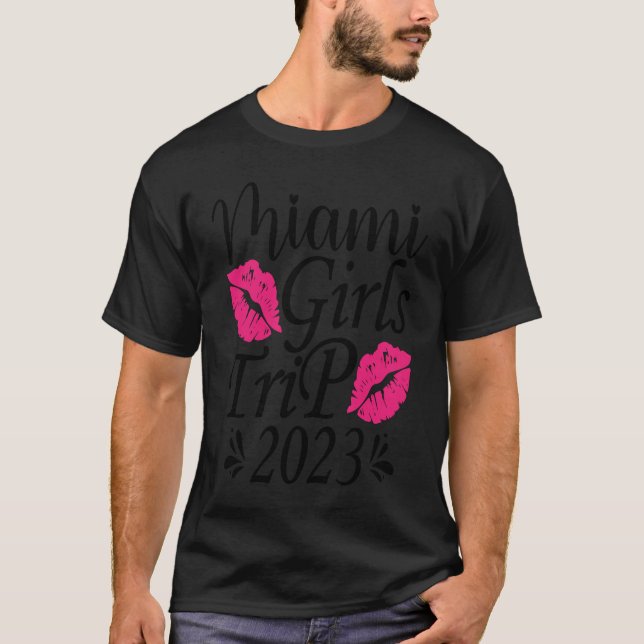 Miami Girls Trip 2023 Bachelorette Party T Shirt (Framsida)