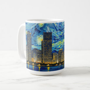 Miami Golden Shore Fotboll Elegant och Olja Finkon Kaffemugg