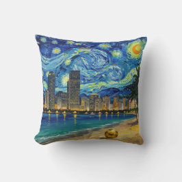 Miami Golden Shore Fotboll Elegant och Olja Finkon Kudde