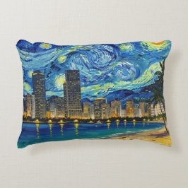 Miami Golden Shore Fotboll Elegant och Olja Finkon Prydnadskudde