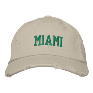 MIAMI Grönt Embroidery Vintage Stil Broderad Keps