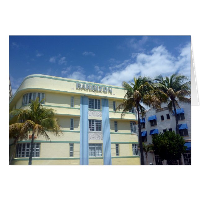 miami gult deco hälsningskort (Framsidan Horizontal)