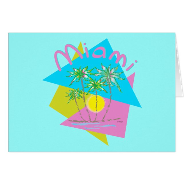 Miami Handflatan Sol Hälsningskort (Framsidan Horizontal)